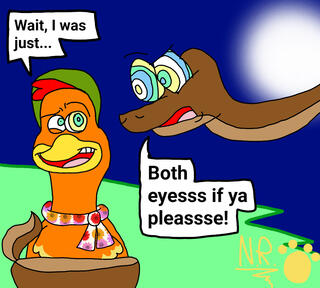Kaa and Ginger from Chicken Run!