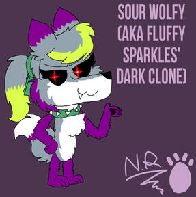 Sour Wolfy (AKA Fluffy Sparkles' Dark Alien Clone)